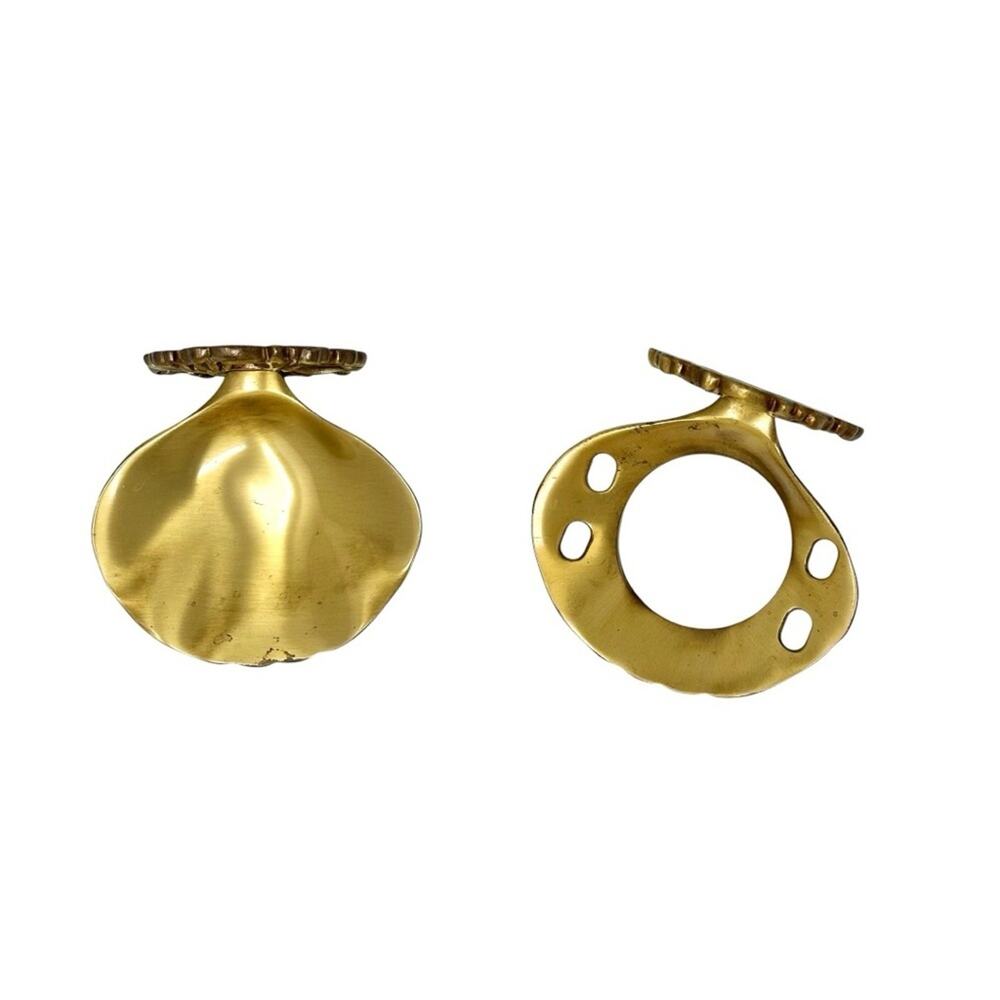 Vintage Goldtone Soap Dish and Toothbrush Holder Wall Mount Brass Bath Fixtures